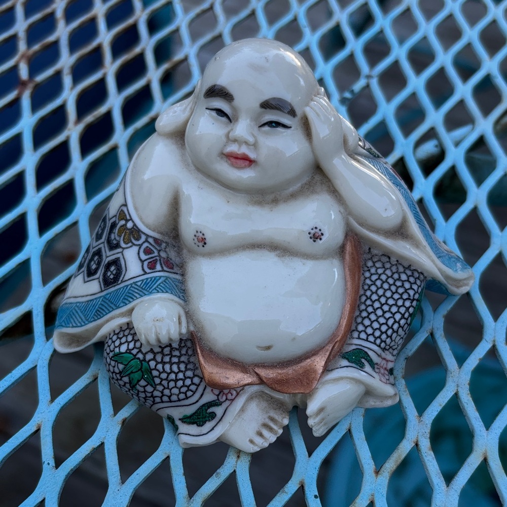 Ceramic Buddha Figurine with Colorful Robe